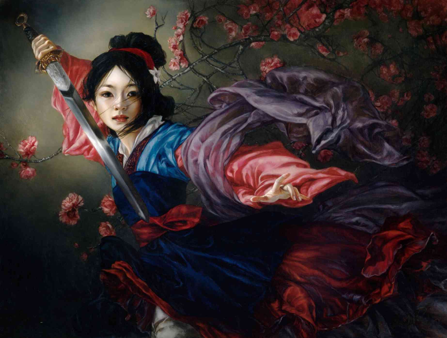 mulan realistic disney princess painting heather theurer